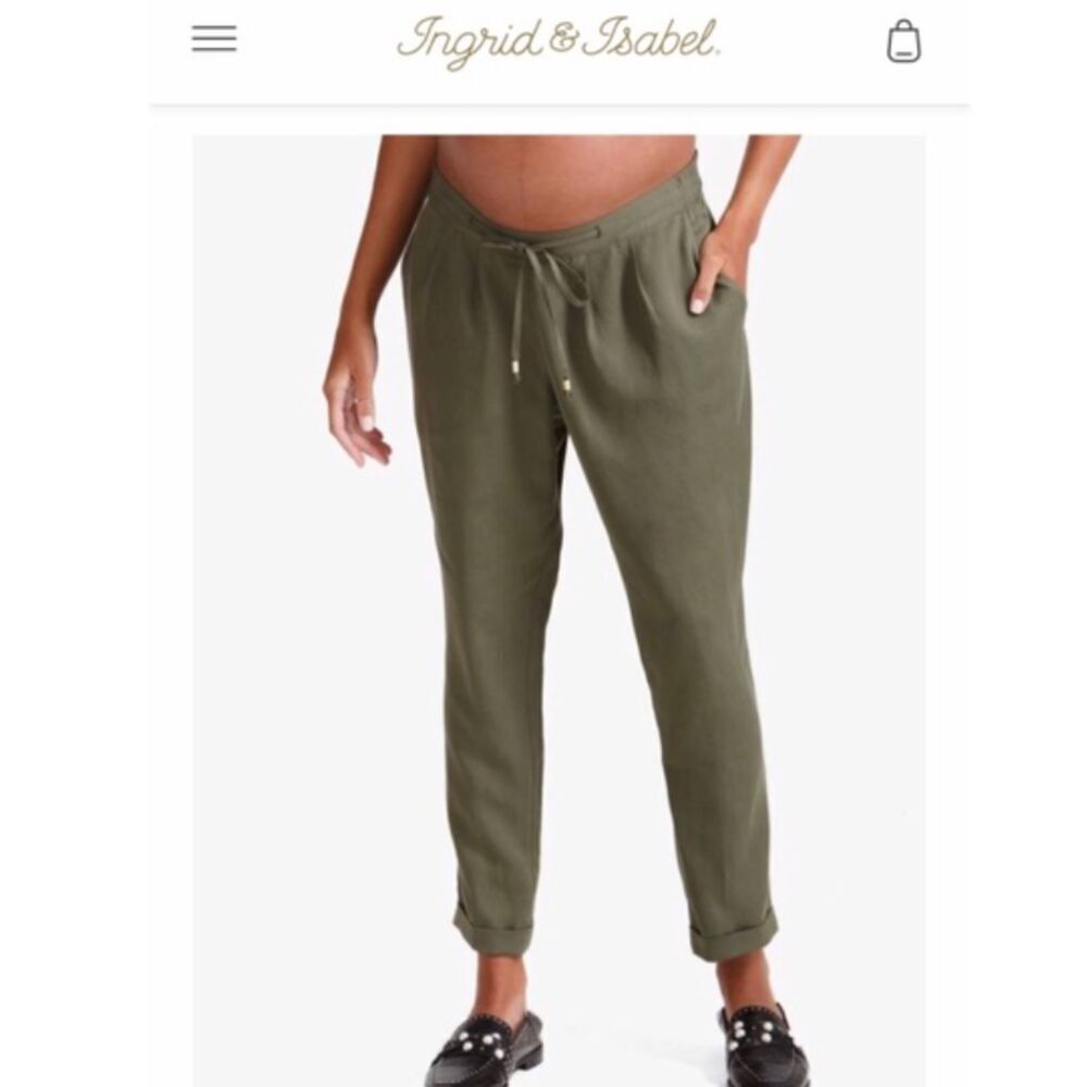 Ingrid & Isabel Olive Maternity Pants